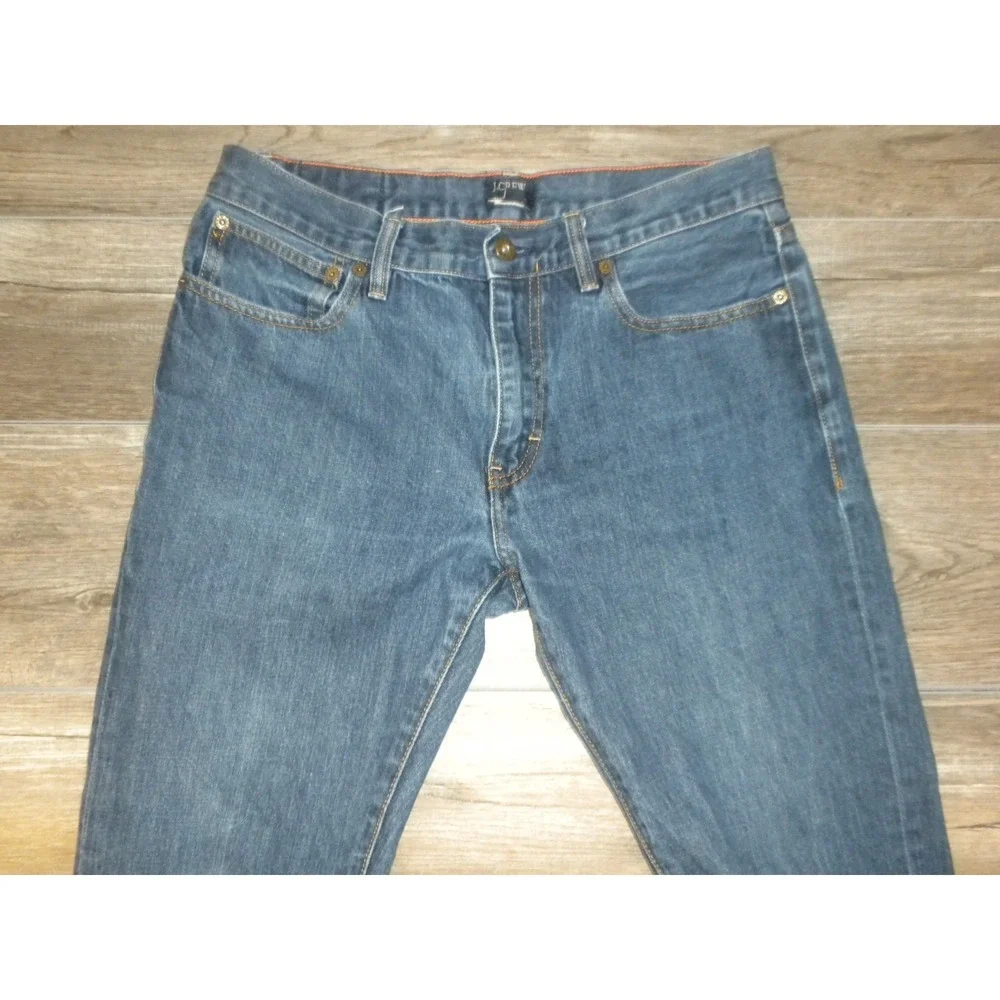 J Crew‎ Jeans 31x32 Blue Denim The Driggs Slim Fit Straight Leg Mid Wash C9894